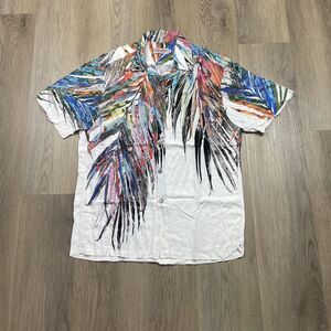 Jams World Shirt Mens Medium White Multicolor Aloha Hawaiian Rayon Made in USA
